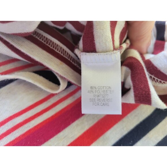 Croft Barrow Womens Top XXL Plus Tee Classic Brown Stripe Long Sleeve STR78E - Picture 9 of 9